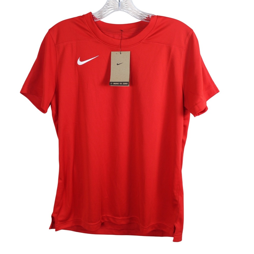 Nike Dri Fit Womens T Shirt Red Athletic Activewear‎ Top Size M DV6724 657